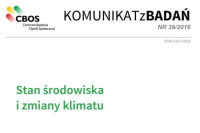 Środowisko a zmiany klimatu – komunikat z badań CBOS